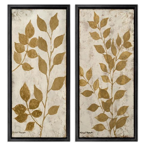 Stupell Industries Michael Marcon | Distressed Natural Leaves Wall Art