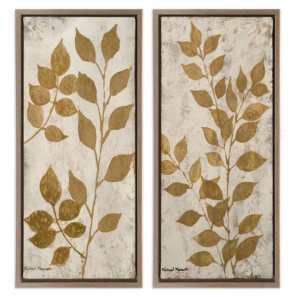 Stupell Industries Michael Marcon | Distressed Natural Leaves Wall Art