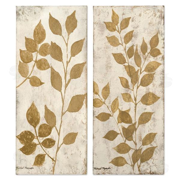 stupell industries Michael Marcon | Distressed Natural Leaves Wall Art