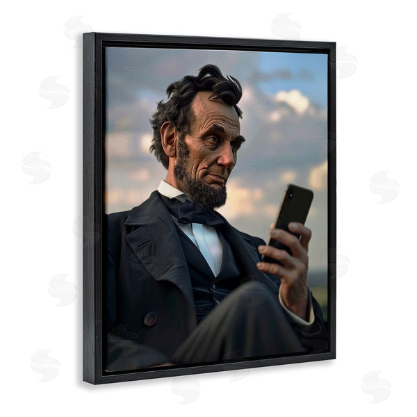 Stupell Industries Michael McKinney | Abe Lincoln With Cellphone