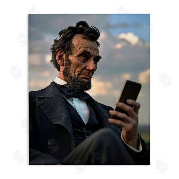 stupell industries Michael McKinney | Abe Lincoln with Cellphone