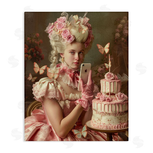 stupell industries Michael McKinney | Vintage Lady with Cellphone