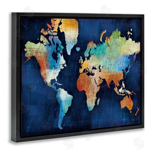 Stupell Industries Michael Mullan | World Map Modern Rainbow