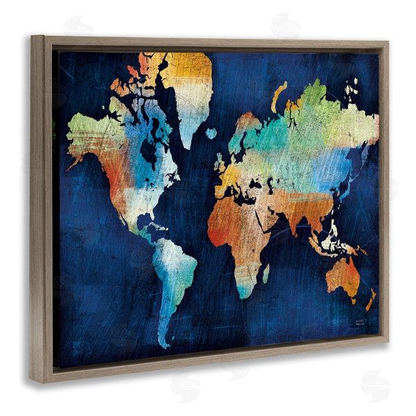 Stupell Industries Michael Mullan | World Map Modern Rainbow