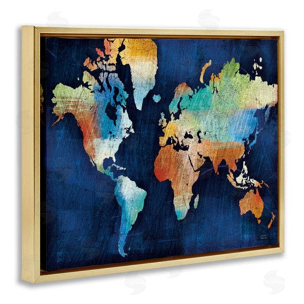 Stupell Industries Michael Mullan | World Map Modern Rainbow