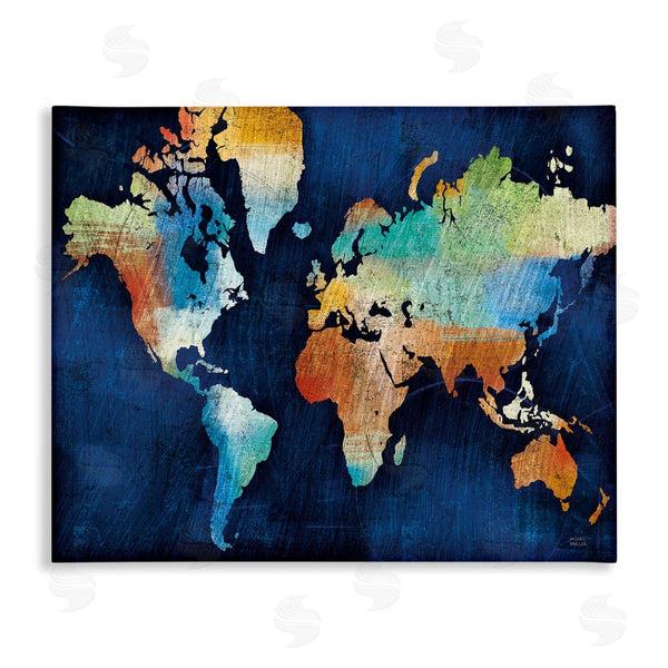 stupell industries Michael Mullan | World Map Modern Rainbow