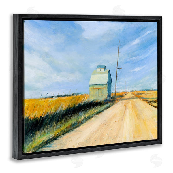 Stupell Industries Michael Paraskevas | Wheat Field Building By Old Country Road Landscape Wall Art