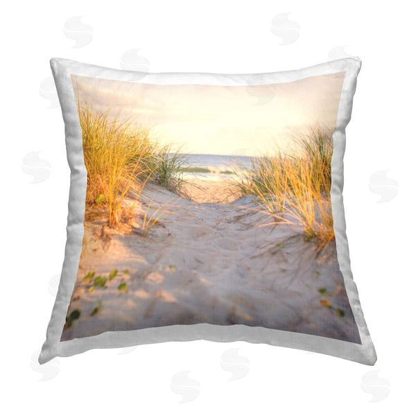 stupell industries Michael Quackenbush | Beach Path Landscape Printed Throw Pillow