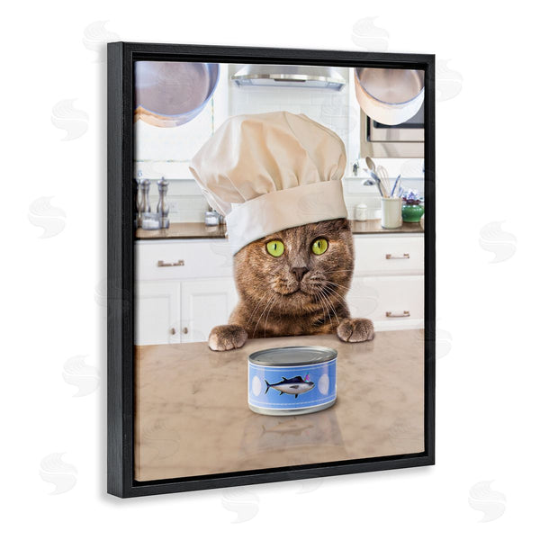 Stupell Industries Michael Quackenbush | Cat Chef & Tuna Can Wall Art
