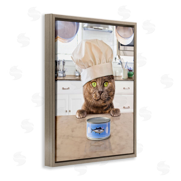 Stupell Industries Michael Quackenbush | Cat Chef & Tuna Can Wall Art