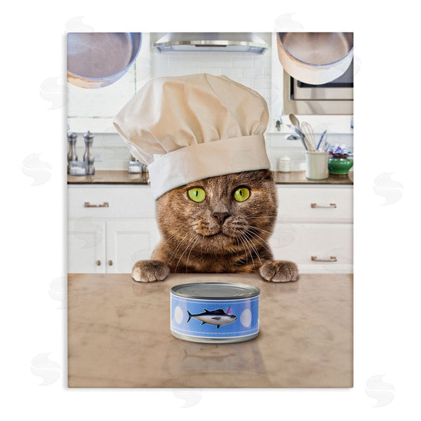 stupell industries Michael Quackenbush | Cat Chef & Tuna Can Wall Art