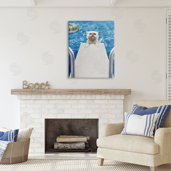 Stupell Industries Michael Quackenbush | Cat On Diving Board Wall Art