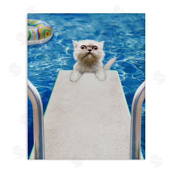 stupell industries Michael Quackenbush | Cat on Diving Board Wall Art