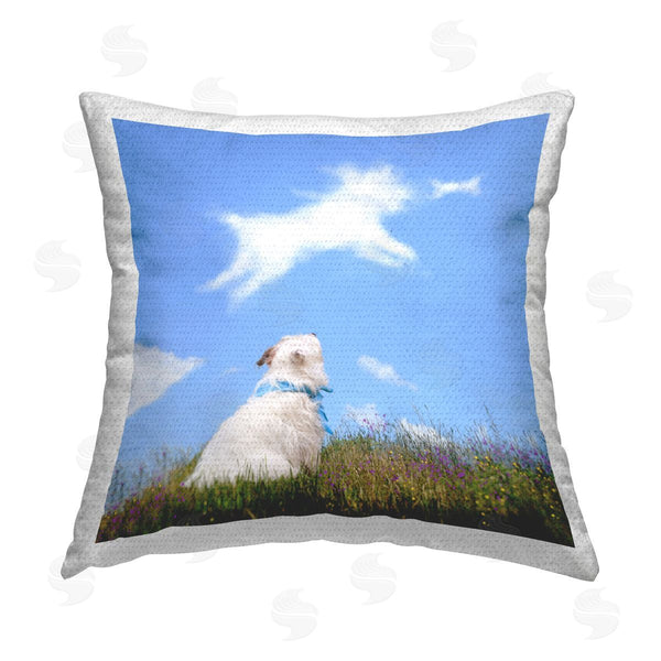 Stupell Industries Michael Quackenbush | Dog Watching Clouds In Sky Printed Throw Pillow