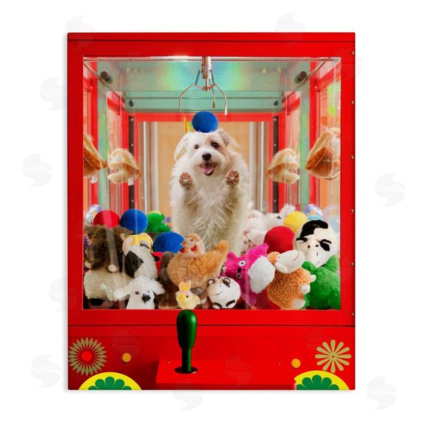 stupell industries Michael Quackenbush | Funny Dog in Claw Machine Wall Art