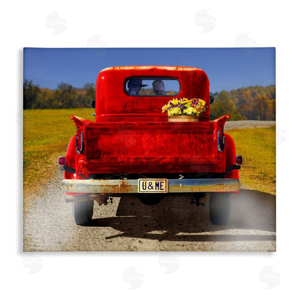 stupell industries Michael Quackenbush | Romantic Couple Red Pickup Wall Art