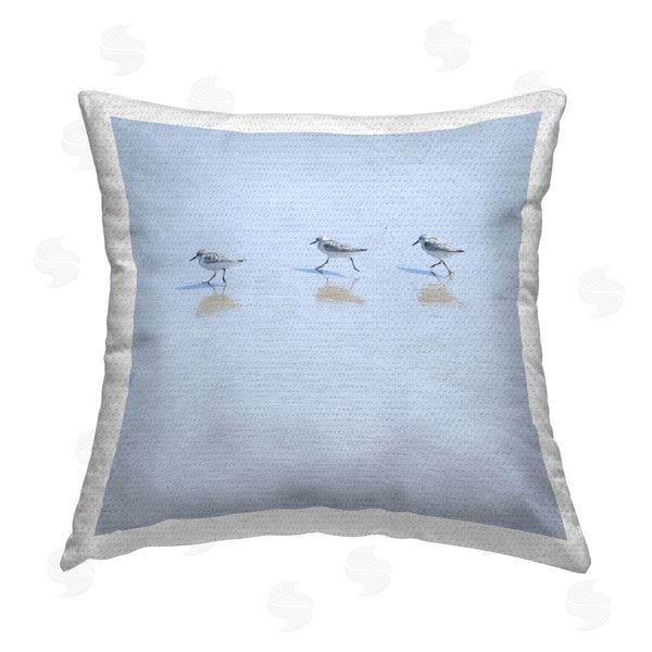 Stupell Industries Michael Quackenbush | Three Sandpipers On Shore Printed Throw Pillow