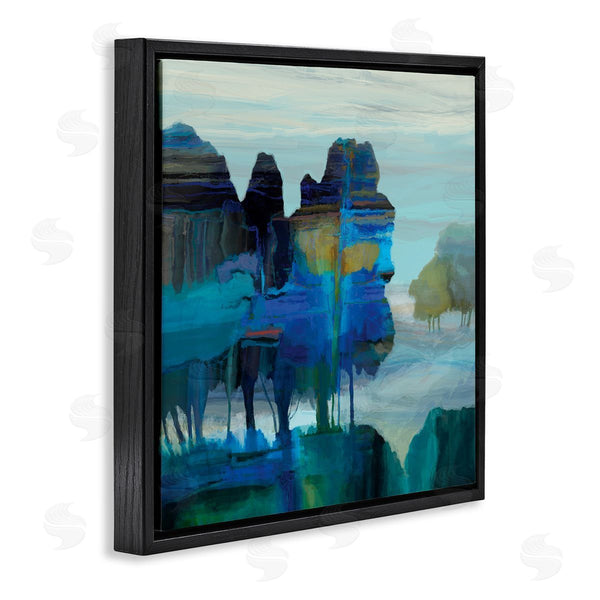 Stupell Industries Michael Tienhaara | Abstract Eerie Forest Landscape Blue Brown Trees Wall Art