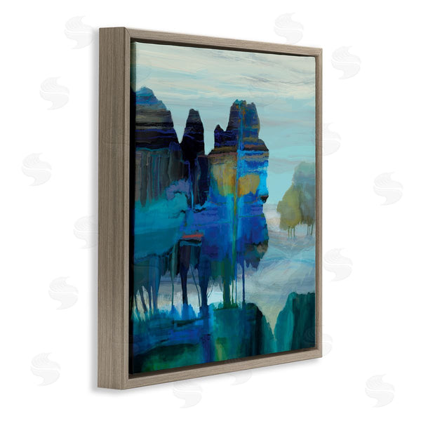 Stupell Industries Michael Tienhaara | Abstract Eerie Forest Landscape Blue Brown Trees Wall Art