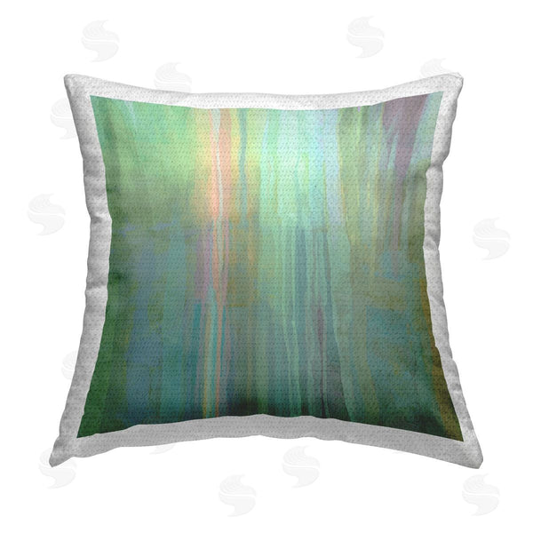 Stupell Industries Michael Tienhaara | Abstract Green Fluid Streaks Modern Design Printed Throw Pillow