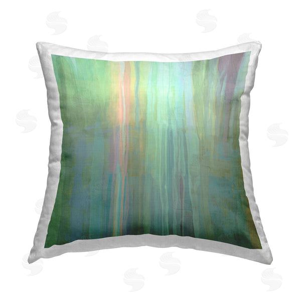 stupell industries Michael Tienhaara | Abstract Green Fluid Streaks Modern Design Printed Throw Pillow