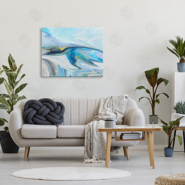Stupell Industries Michael Tienhaara | Fluid Blue Contemporary Composition Wall Art