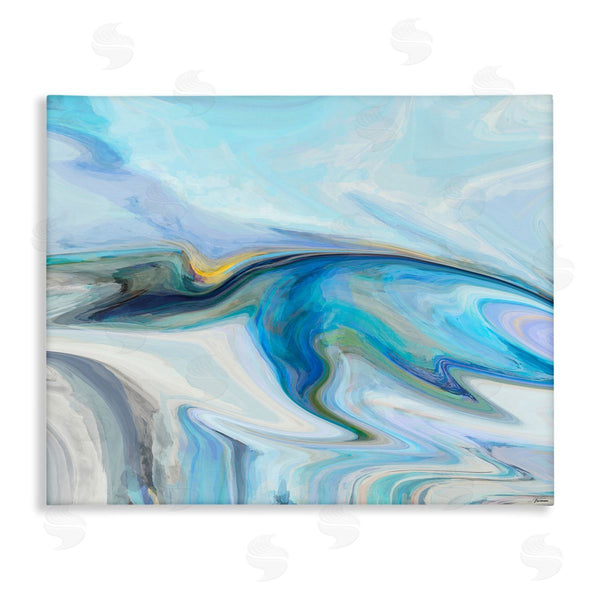 stupell industries Michael Tienhaara | Fluid Blue Contemporary Composition Wall Art