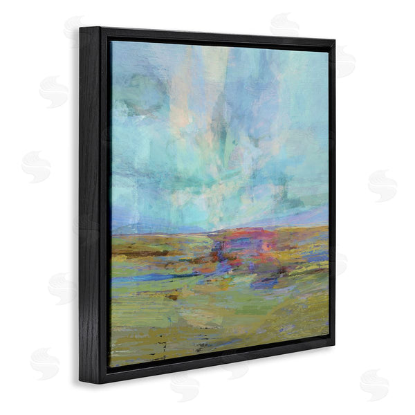 Stupell Industries Michael Tienhaara | Layered Abstract Grassland Scene Luminous Blue Sky Wall Art