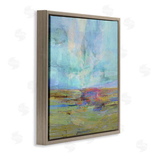 Stupell Industries Michael Tienhaara | Layered Abstract Grassland Scene Luminous Blue Sky Wall Art