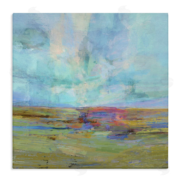 stupell industries Michael Tienhaara | Layered Abstract Grassland Scene Luminous Blue Sky Wall Art