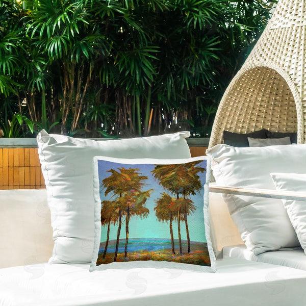 Stupell Industries Michael Tienhaara | Looming Green Palms Printed Throw Pillow