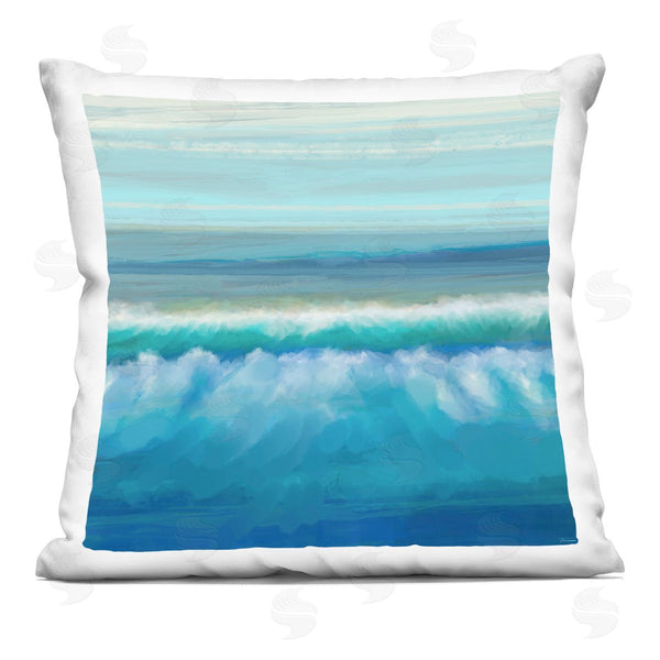 stupell industries Michael Tienhaara | Rolling Beach Waves Shore Printed Throw Pillow