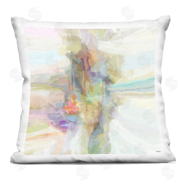 stupell industries Michael Tienhaara | Soft Pastel Flowing Abstract Printed Throw Pillow