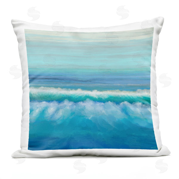 Stupell Industries Michael Tienhaara | Vivid Blue Beach Waves Printed Throw Pillow