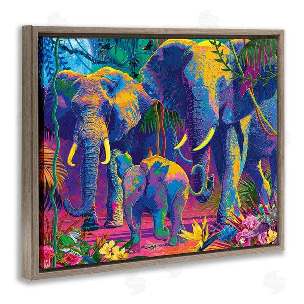 Stupell Industries Michael Ward | Elephants In Vivid Hues Wall Art
