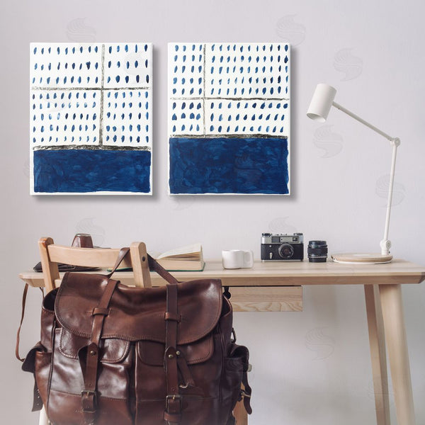 Stupell Industries Michael Willett | Abstract Indigo Block Room Wall Art