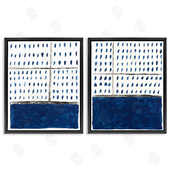 Stupell Industries Michael Willett | Abstract Indigo Block Room Wall Art