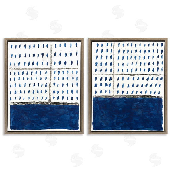 Stupell Industries Michael Willett | Abstract Indigo Block Room Wall Art