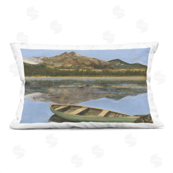 stupell industries Michael Willett | Alpine Lake Canoe View Printed Throw Pillow