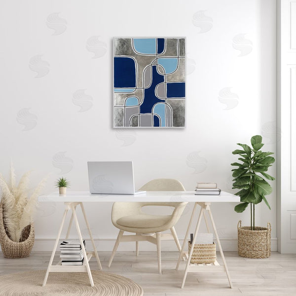 Stupell Industries Michael Willett | Blue Asymmetrical Pattern Wall Art
