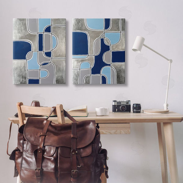 Stupell Industries Michael Willett | Blue & Grey Geometrics Wall Art