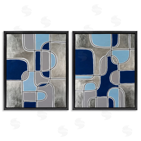 Stupell Industries Michael Willett | Blue & Grey Geometrics Wall Art