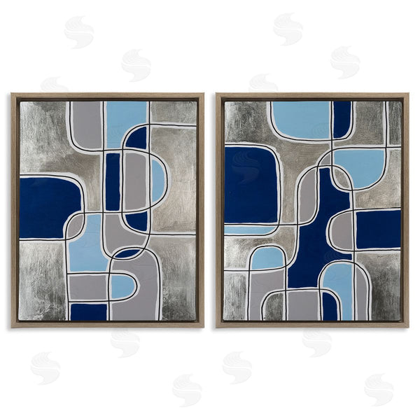 Stupell Industries Michael Willett | Blue & Grey Geometrics Wall Art