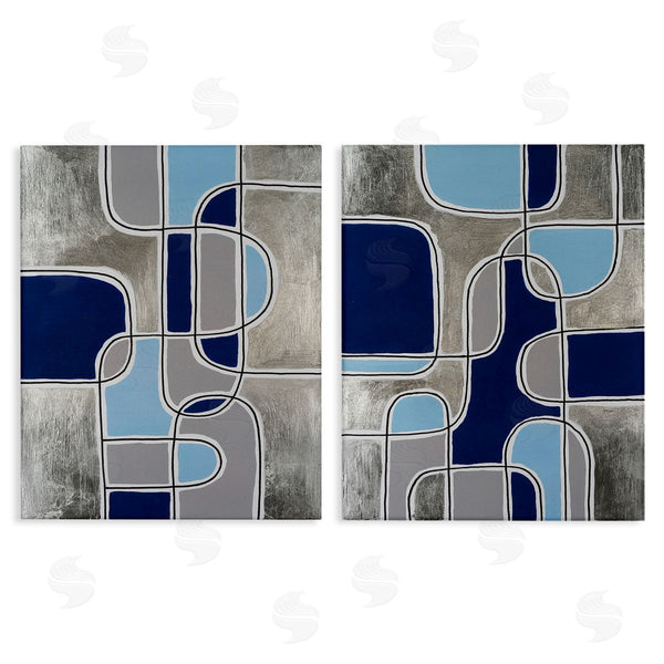 stupell industries Michael Willett | Blue & Grey Geometrics Wall Art