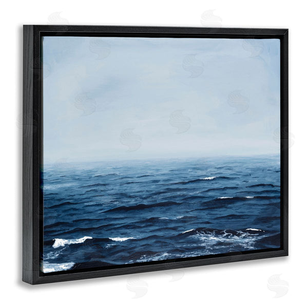Stupell Industries Michael Willett | Choppy Ocean Water Waves Foggy Nautical Horizon Wall Art
