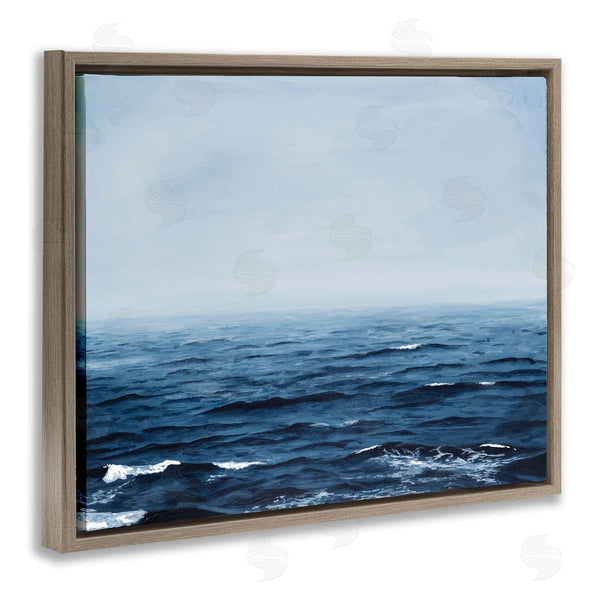 Stupell Industries Michael Willett | Choppy Ocean Water Waves Foggy Nautical Horizon Wall Art