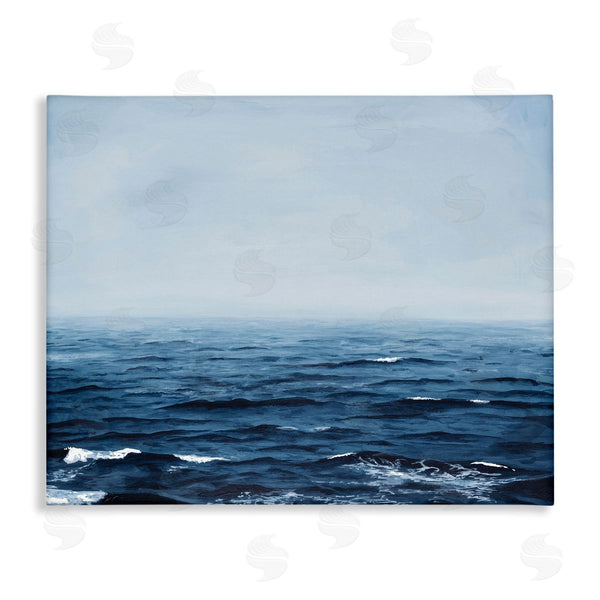 stupell industries Michael Willett | Choppy Ocean Water Waves Foggy Nautical Horizon Wall Art