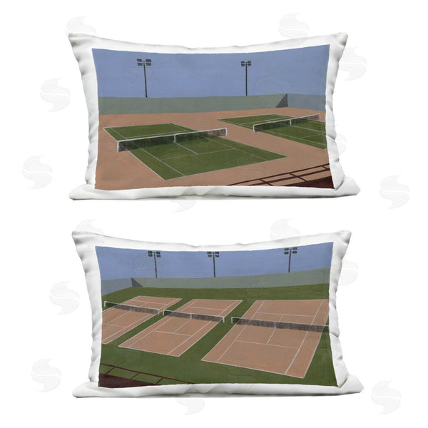 Stupell Industries Michael Willett | Competitive Tennis Courts Printed Throw Pillow Set