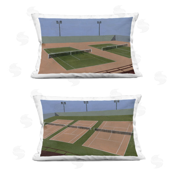 stupell industries Michael Willett | Competitive Tennis Courts Printed Throw Pillow Set