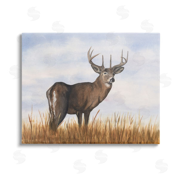 stupell industries Michael Willett | Deer in Cloudy Landscape Wall Art